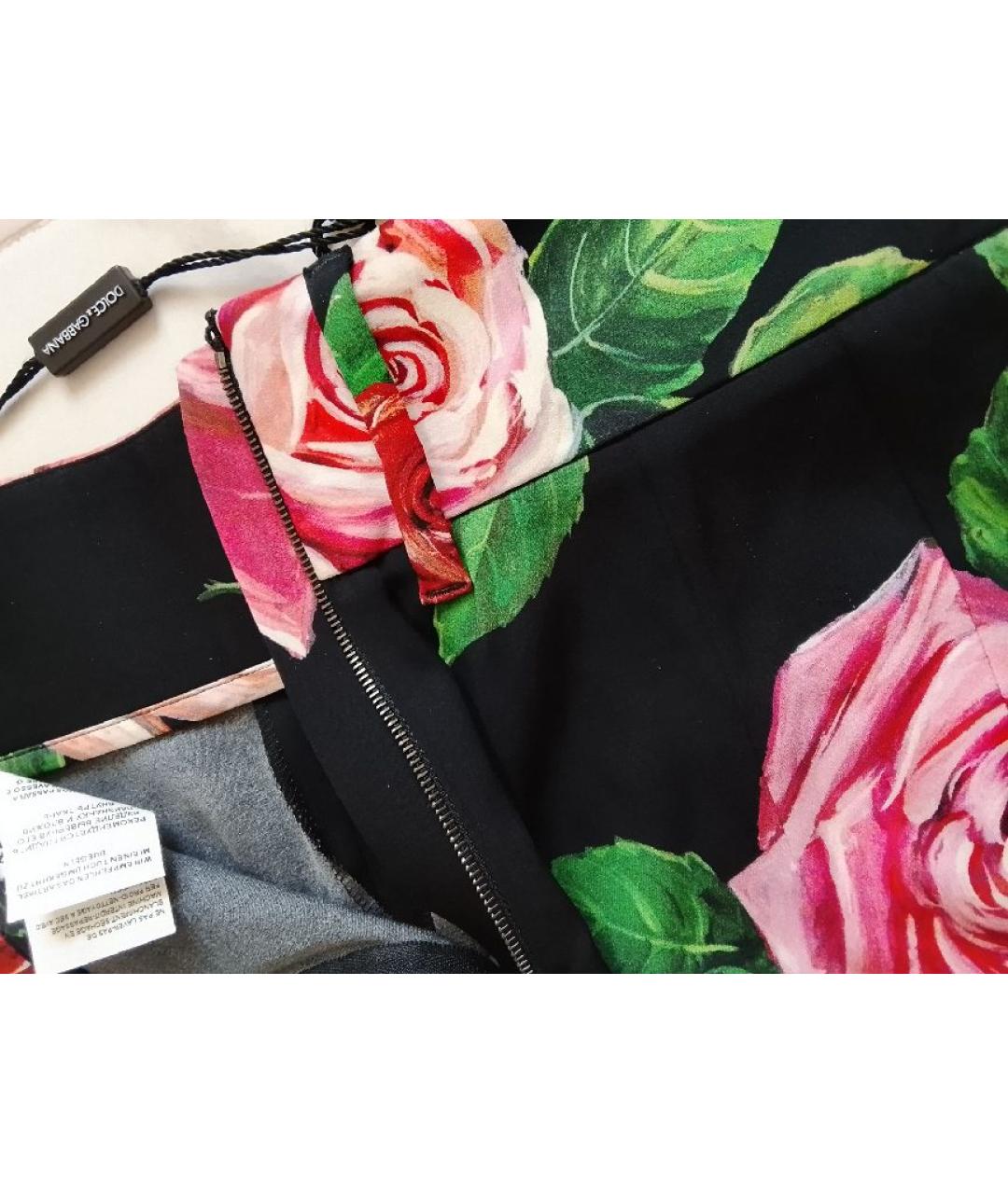 DOLCE&GABBANA Мульти шелковые брюки узкие, фото 9