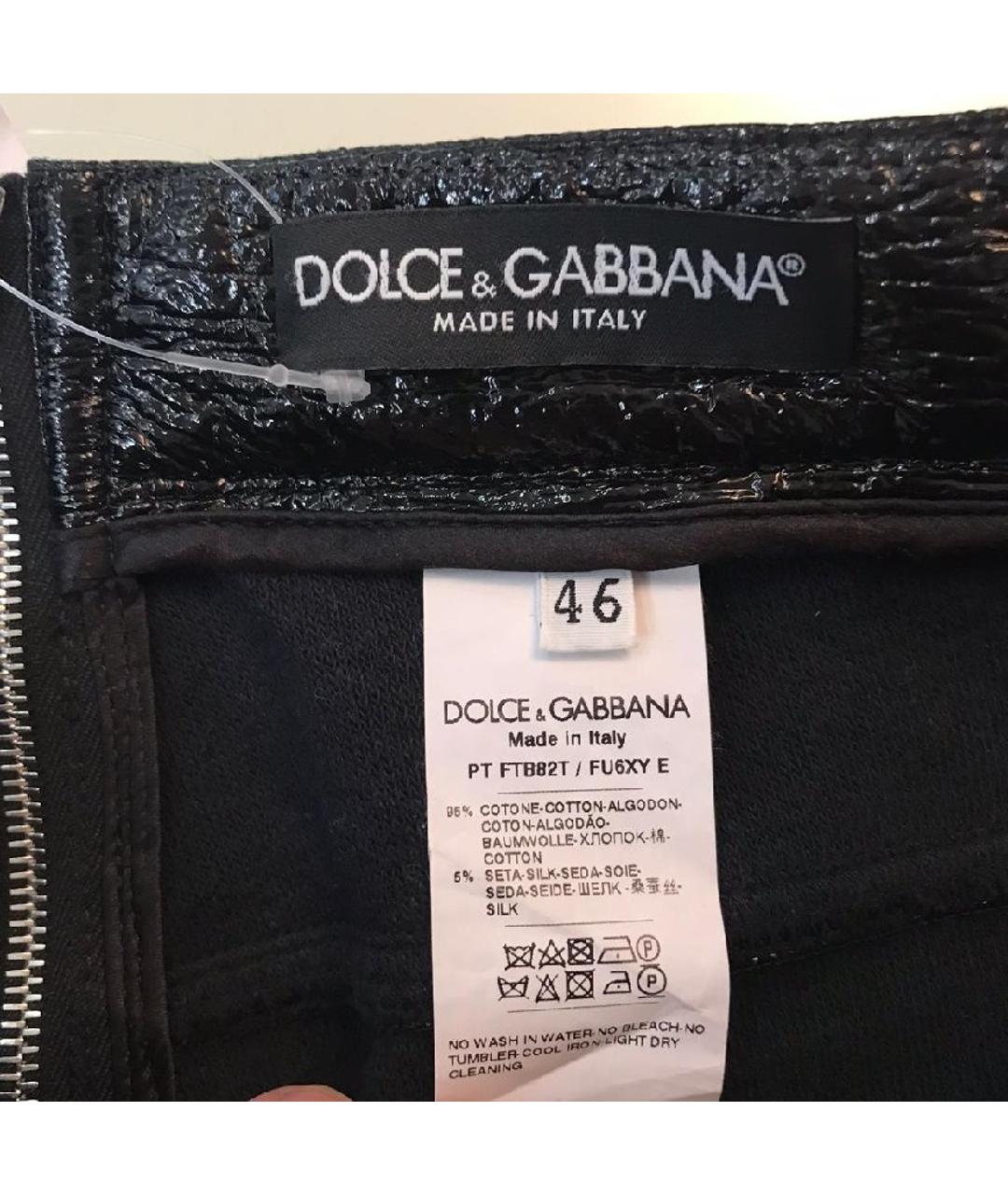 DOLCE&GABBANA Черные прямые брюки, фото 5