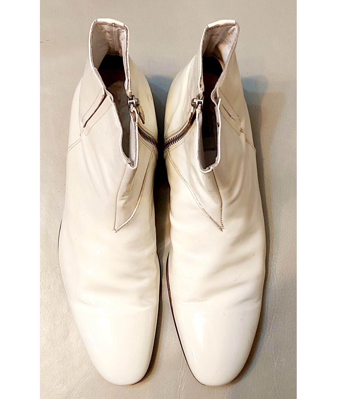 MOSCHINO Белые низкие ботинки из лакированной кожи, фото 2