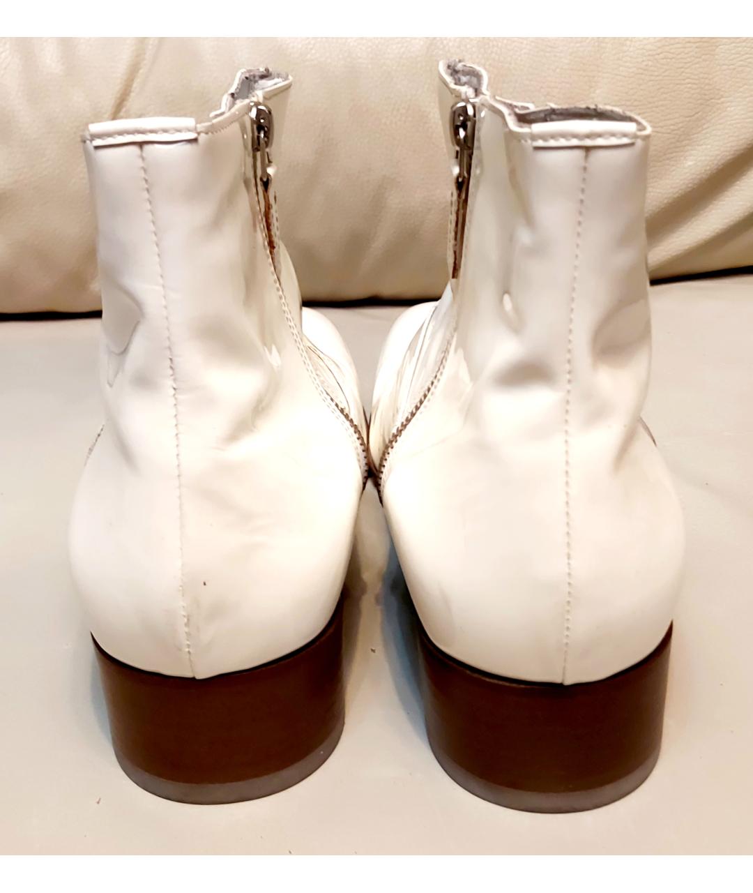 MOSCHINO Белые низкие ботинки из лакированной кожи, фото 4