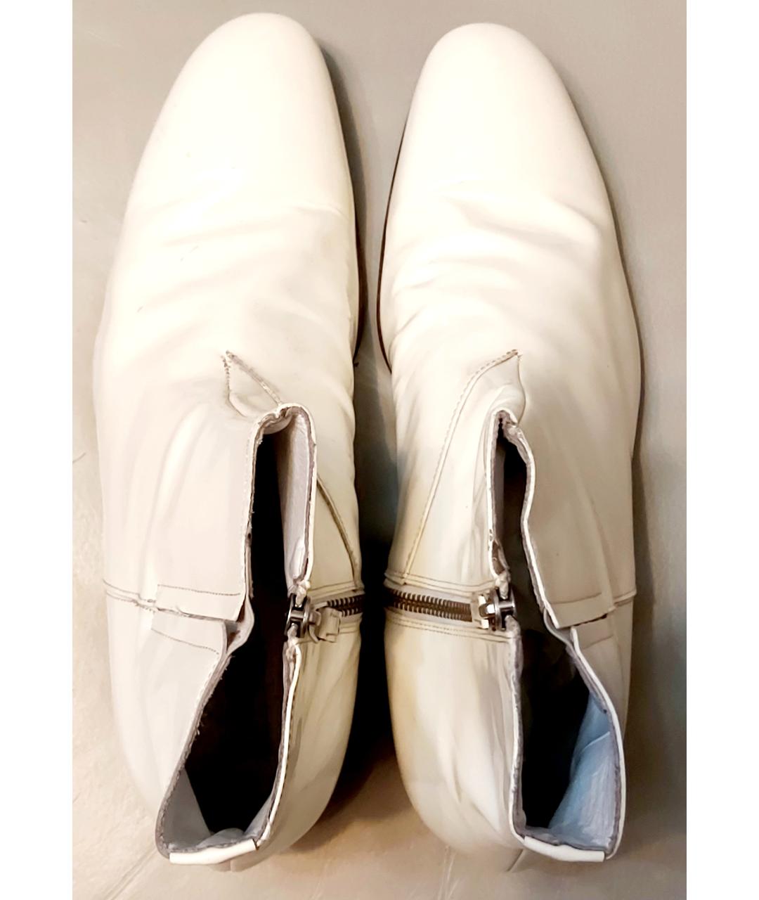 MOSCHINO Белые низкие ботинки из лакированной кожи, фото 3