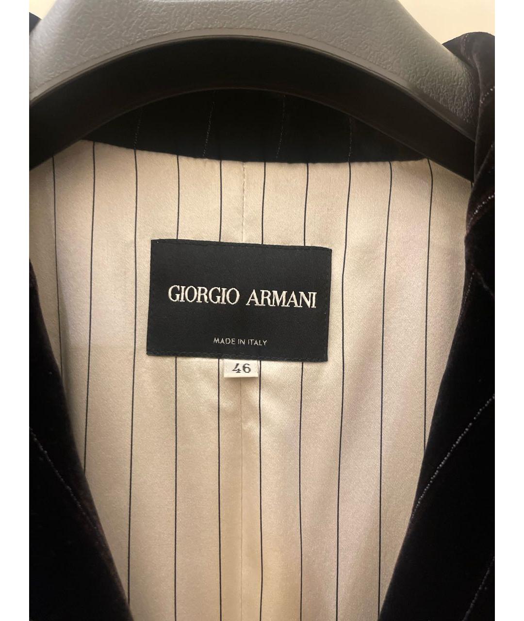 GIORGIO ARMANI Черный бархатный жакет/пиджак, фото 2