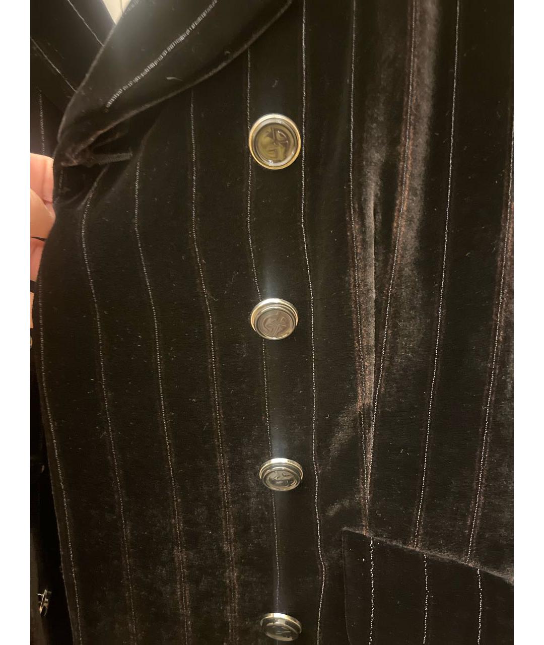 GIORGIO ARMANI Черный бархатный жакет/пиджак, фото 3