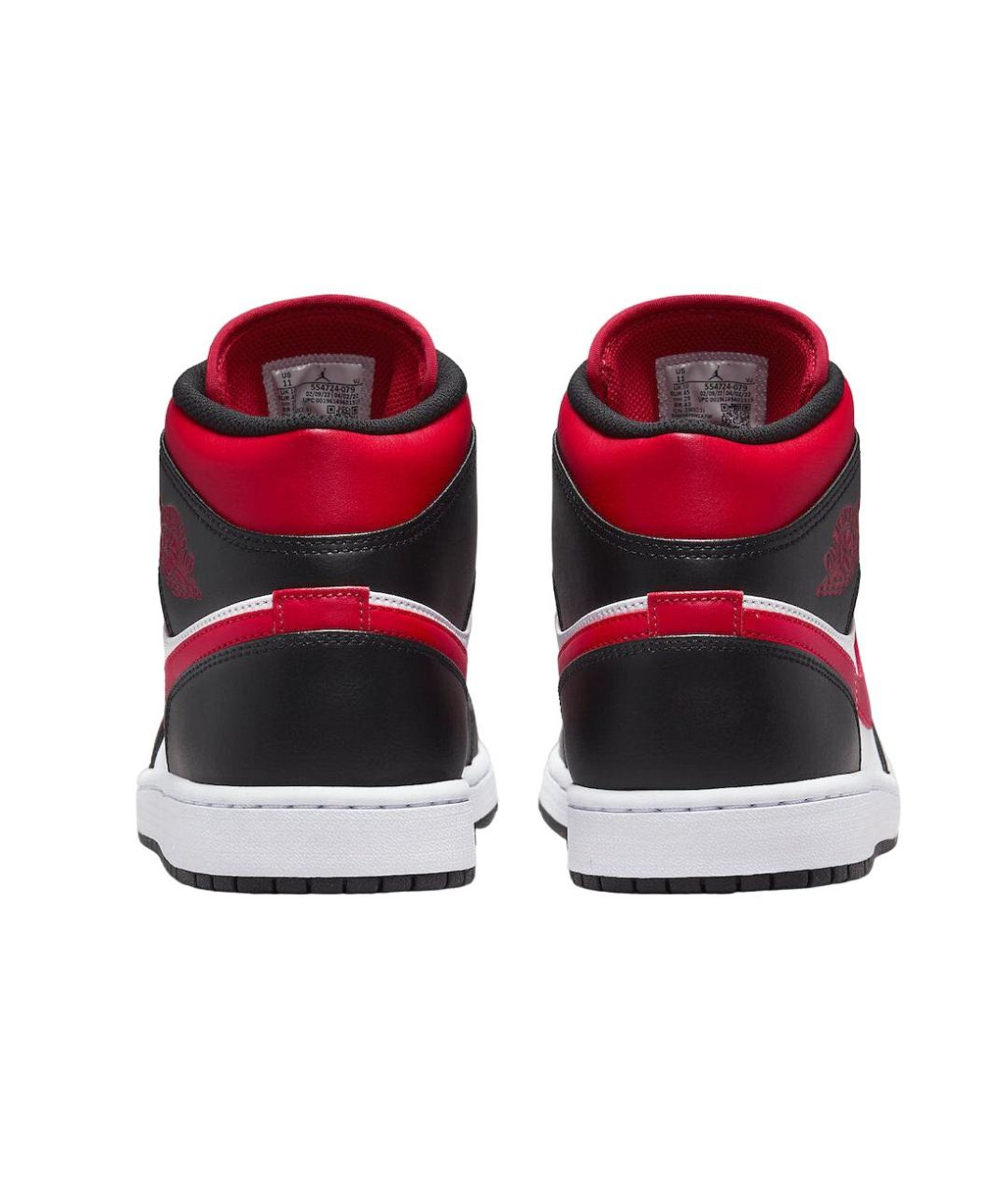 JORDAN Красные кожаные высокие кроссовки / кеды, фото 4