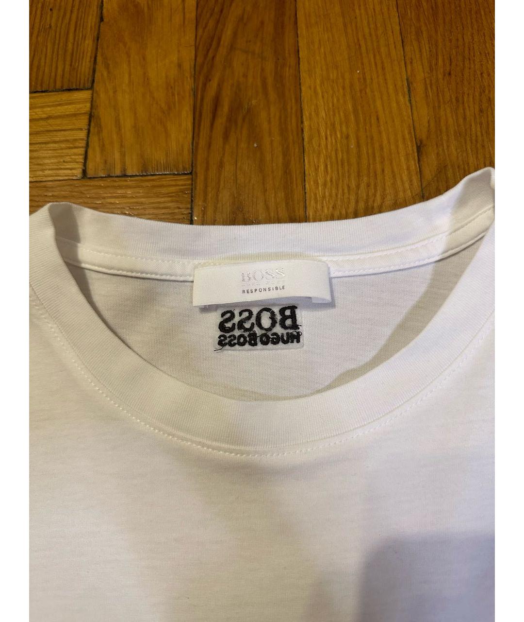 HUGO BOSS Белая хлопковая футболка, фото 2