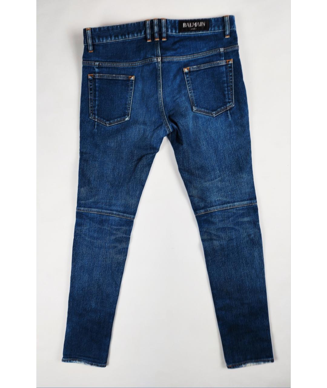 BALMAIN Темно-синие хлопковые джинсы скинни, фото 2
