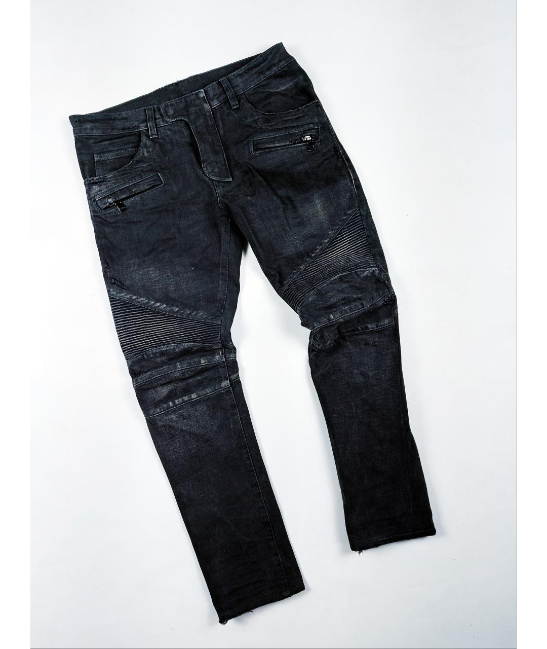 BALMAIN Серые хлопко-полиэстеровые джинсы скинни, фото 6