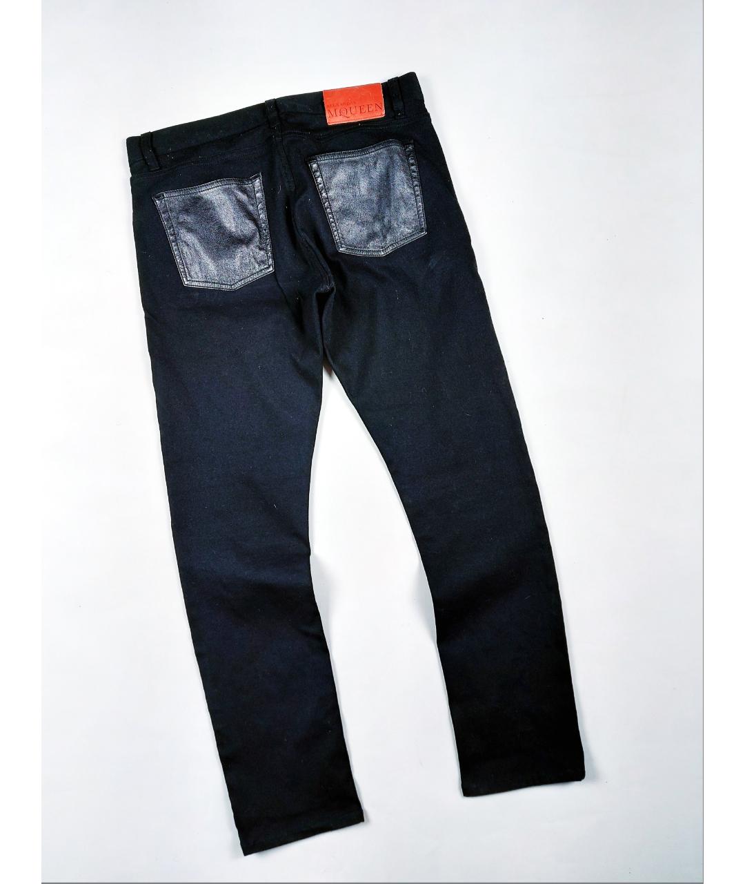 ALEXANDER MCQUEEN Черные хлопко-эластановые брюки чинос, фото 2