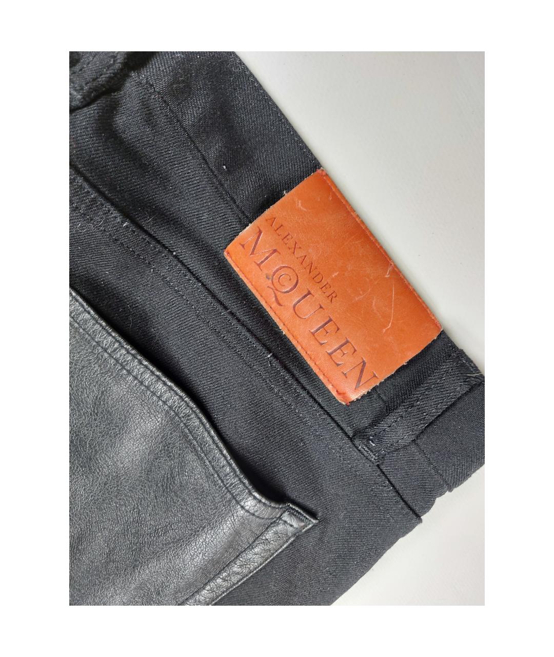 ALEXANDER MCQUEEN Черные хлопко-эластановые брюки чинос, фото 4