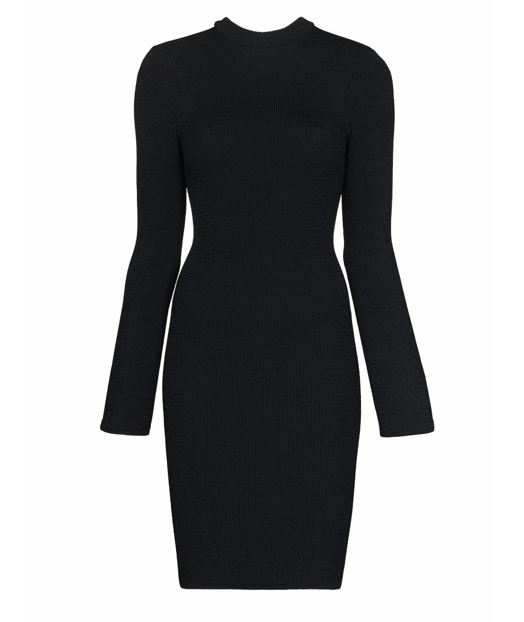 HUNZA G Черное хлопко-эластановое повседневное платье, фото 1