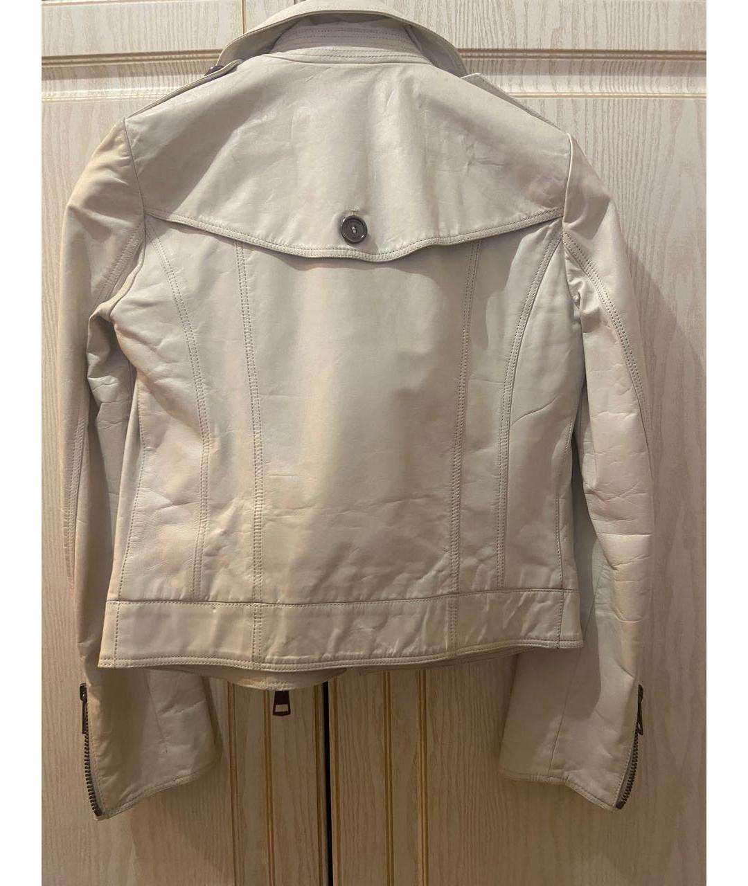 BURBERRY Белая кожаная куртка, фото 2