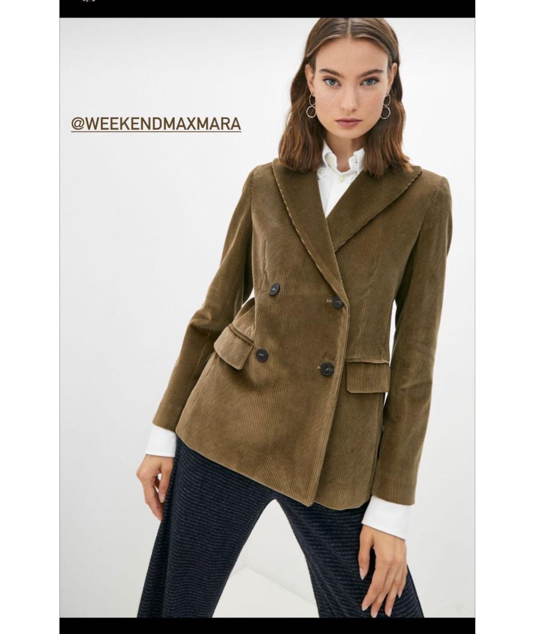 WEEKEND MAX MARA Коричневый велюровый жакет/пиджак, фото 6