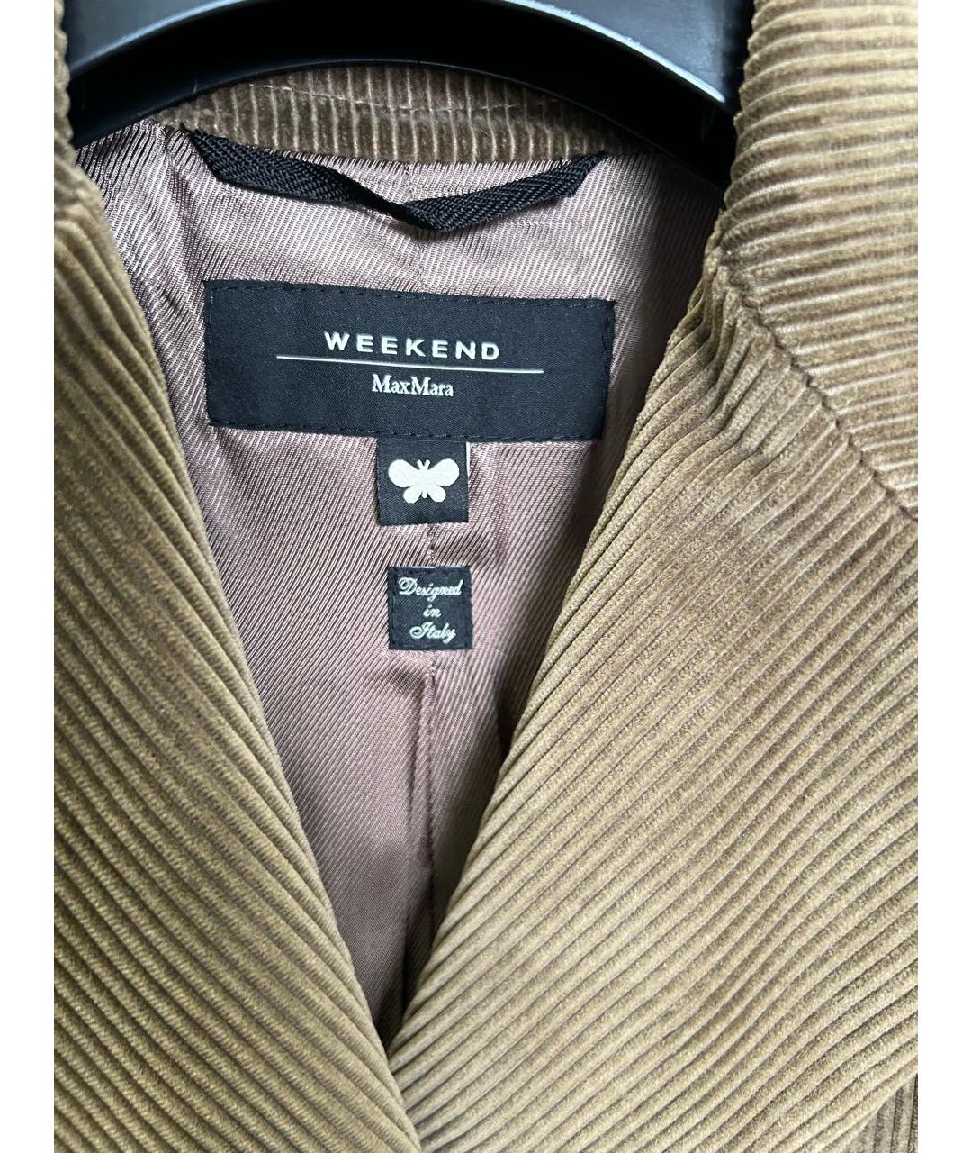 WEEKEND MAX MARA Коричневый велюровый жакет/пиджак, фото 3