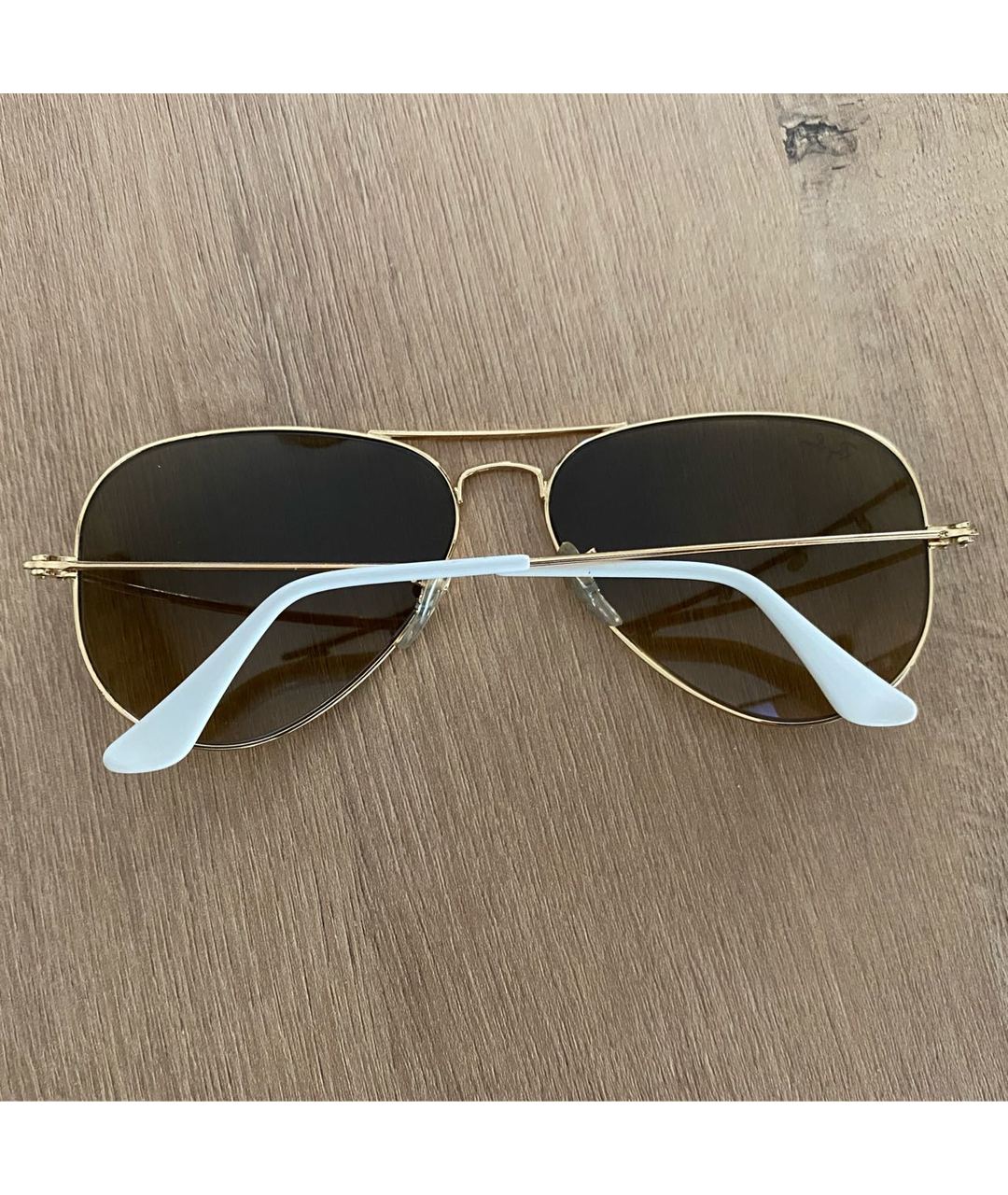 RAY BAN Бежевые металлические солнцезащитные очки, фото 3