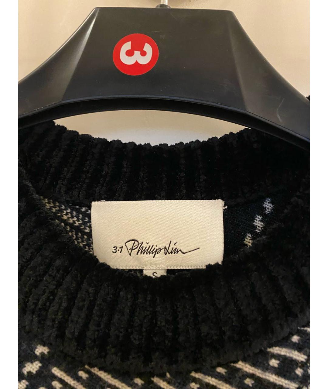 3.1 PHILLIP LIM Черное шерстяное платье, фото 3