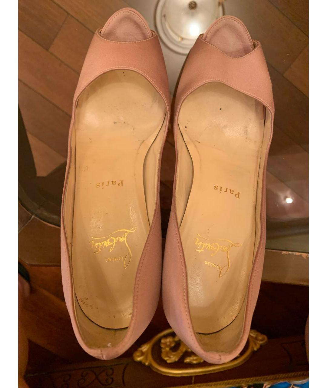 CHRISTIAN LOUBOUTIN Розовые текстильные туфли, фото 3