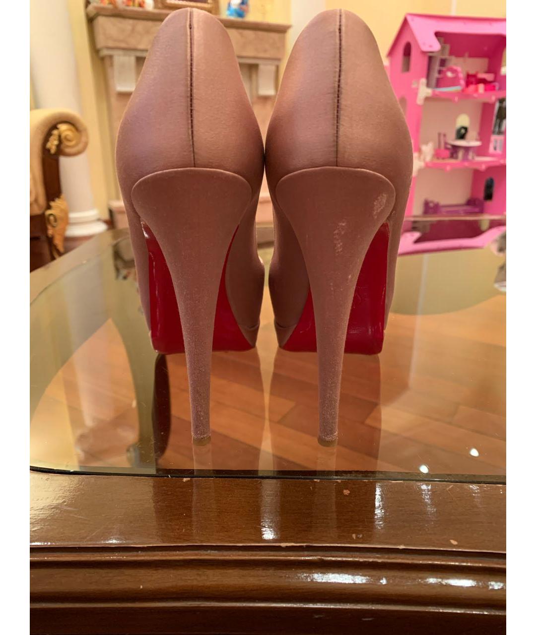 CHRISTIAN LOUBOUTIN Розовые текстильные туфли, фото 4