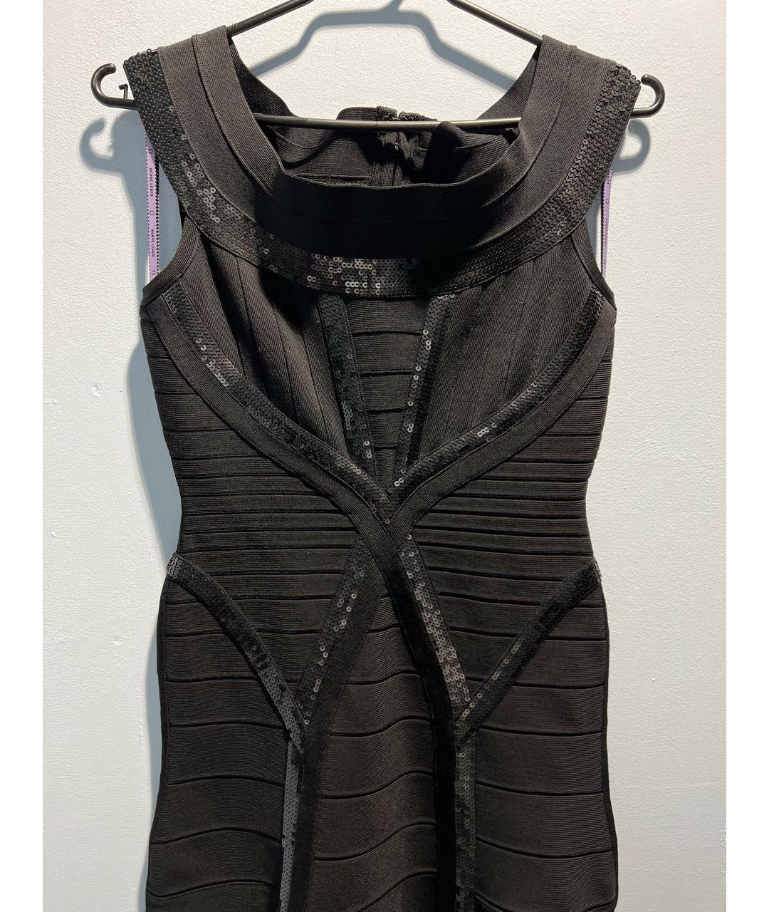 HERVE LEGER Черное вискозное вечернее платье, фото 4