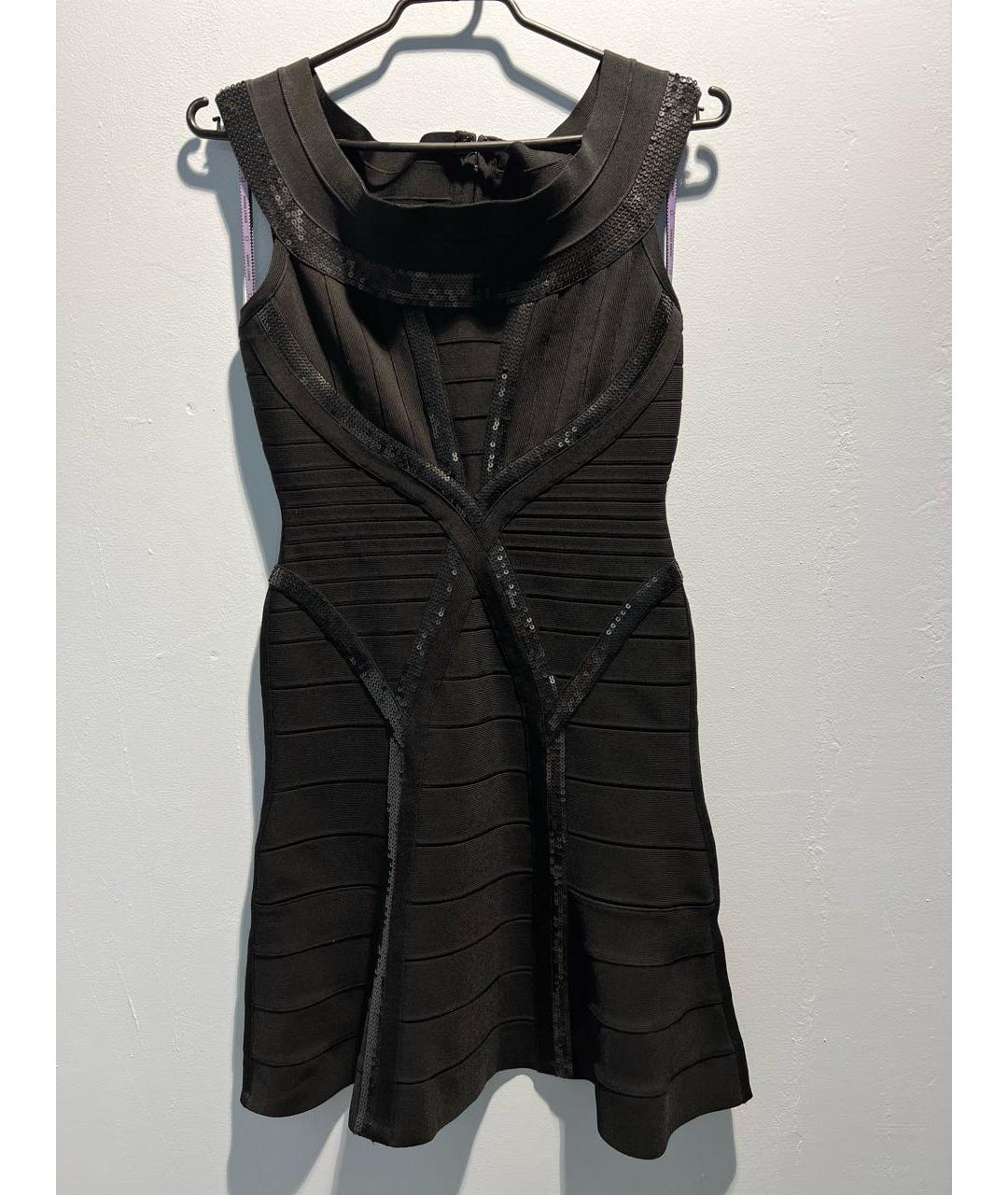 HERVE LEGER Черное вискозное вечернее платье, фото 5