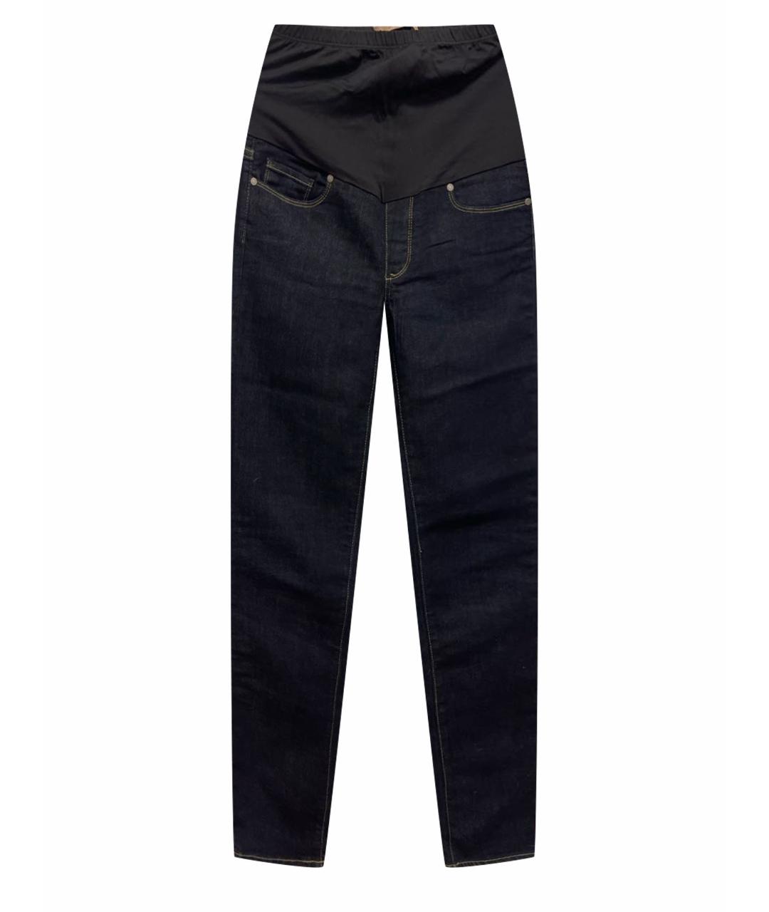 PAIGE Темно-синие хлопко-эластановые прямые джинсы, фото 1