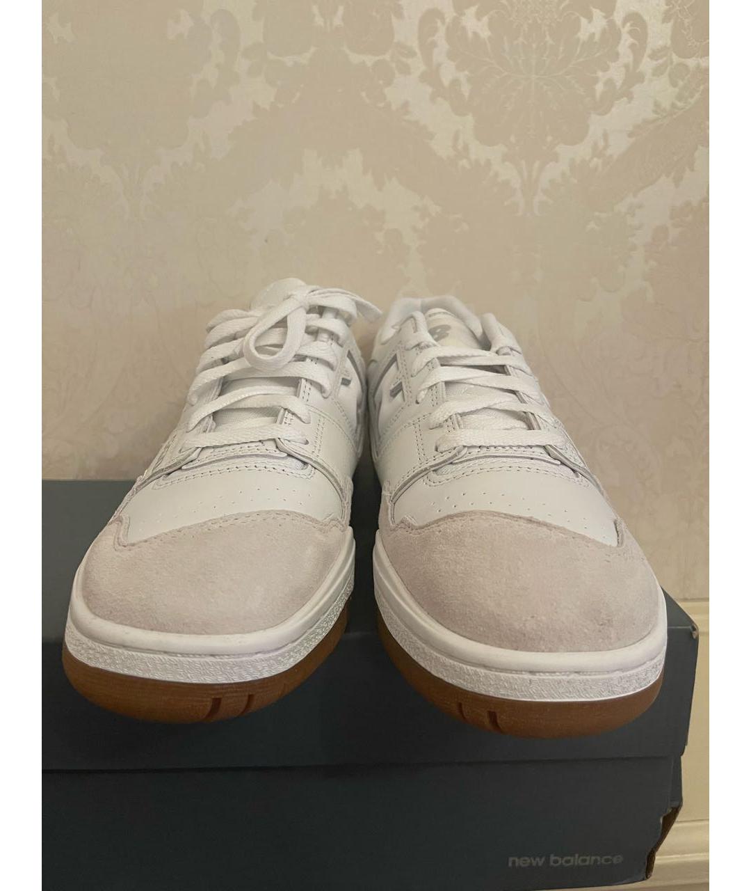 NEW BALANCE Белые кожаные низкие кроссовки / кеды, фото 2