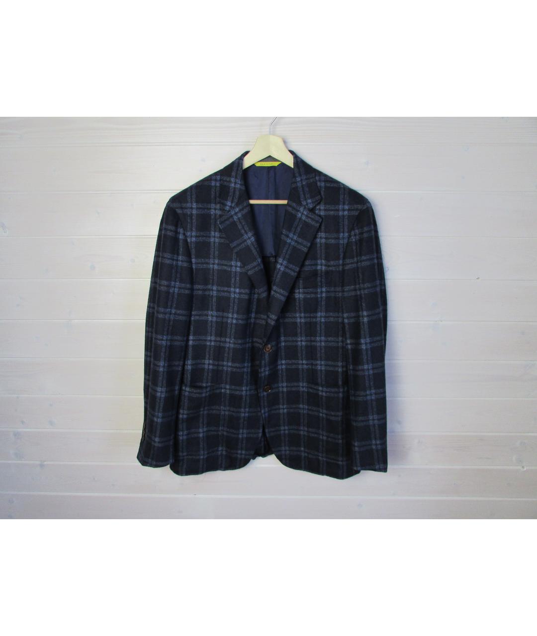 CANALI Темно-синий шерстяной пиджак, фото 8