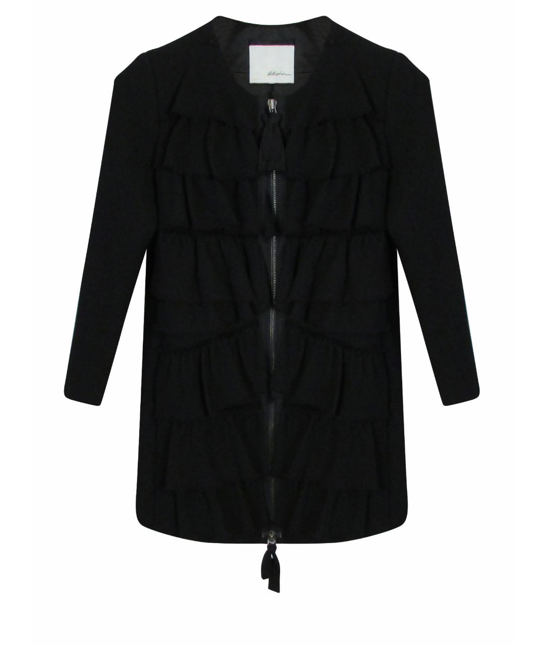 3.1 PHILLIP LIM Черное шерстяное пальто, фото 1