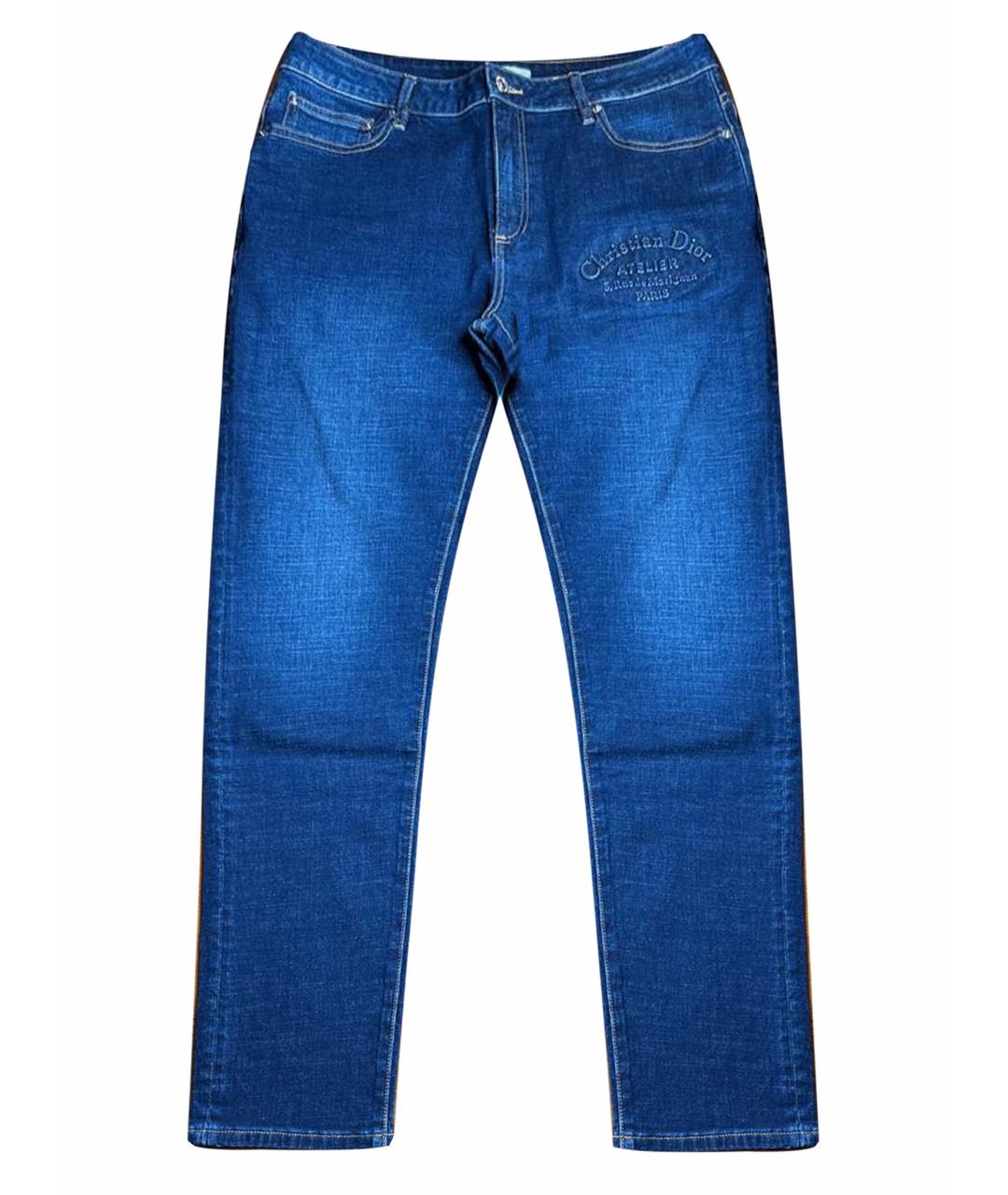CHRISTIAN DIOR Темно-синие хлопковые прямые джинсы, фото 1