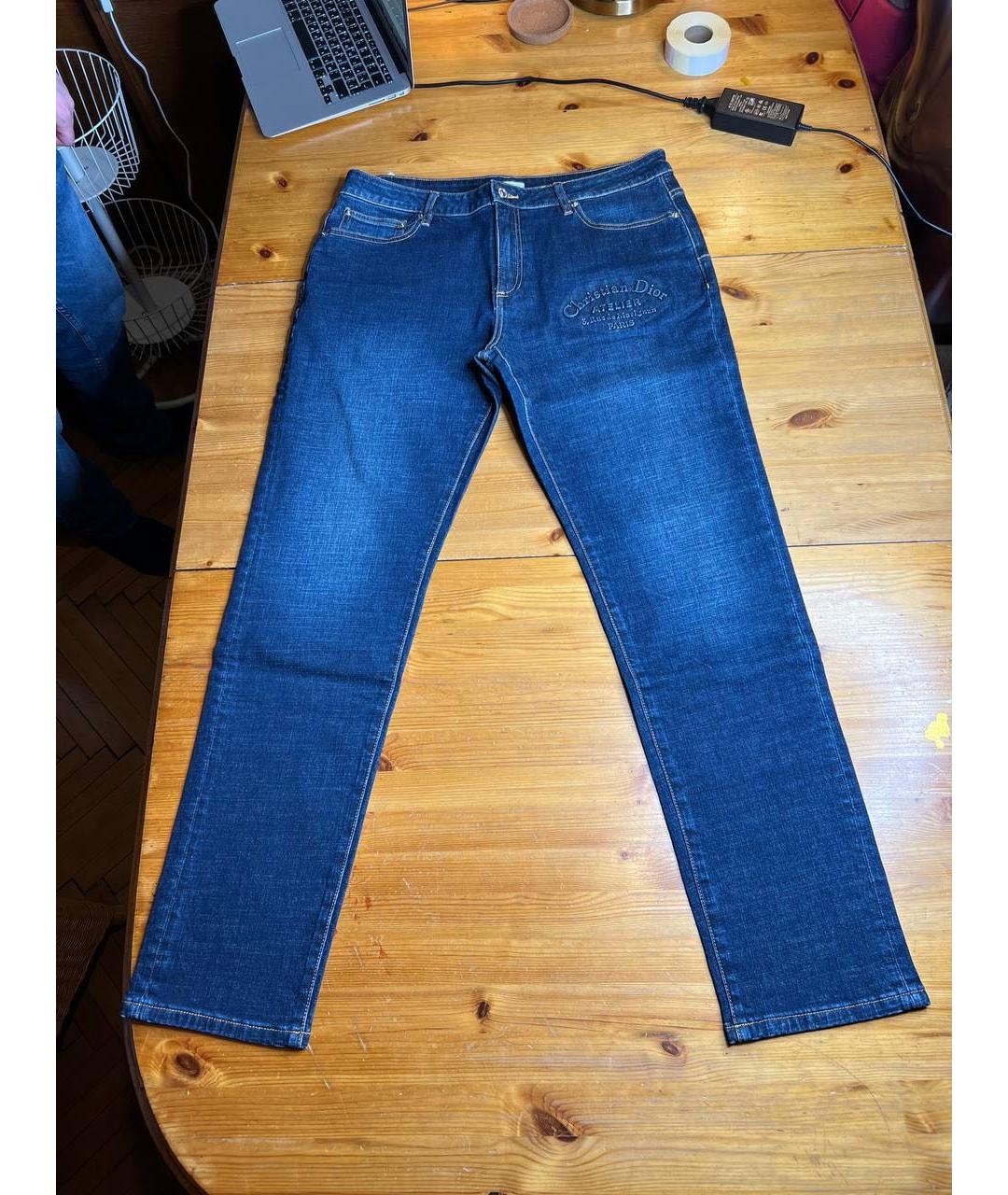 CHRISTIAN DIOR Темно-синие хлопковые прямые джинсы, фото 7