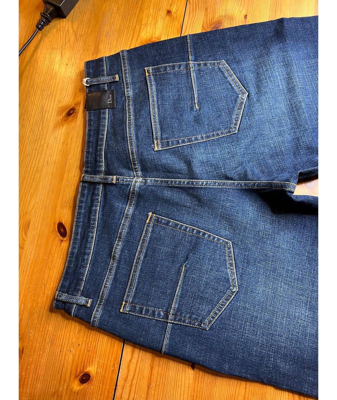 CHRISTIAN DIOR Темно-синие хлопковые прямые джинсы, фото 6