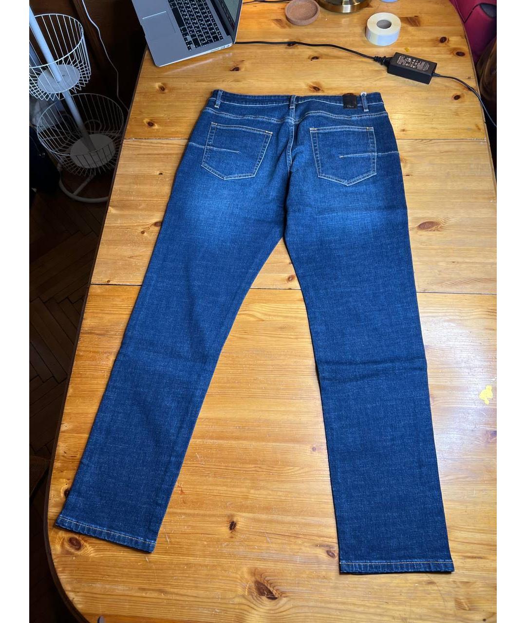 CHRISTIAN DIOR Темно-синие хлопковые прямые джинсы, фото 2