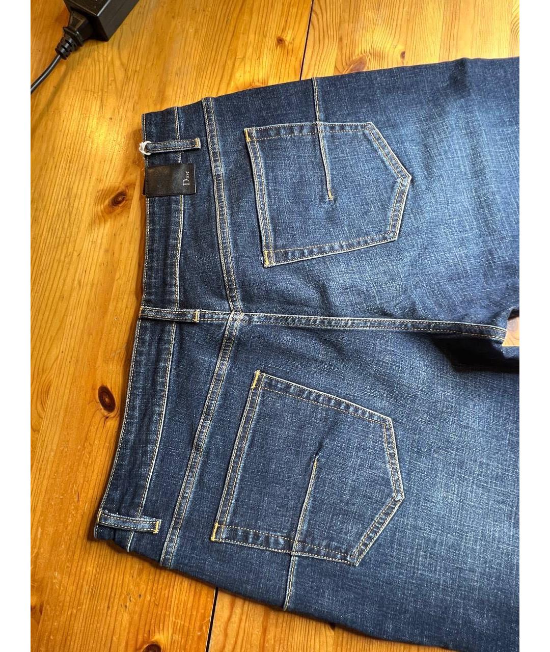 CHRISTIAN DIOR Темно-синие хлопковые прямые джинсы, фото 3