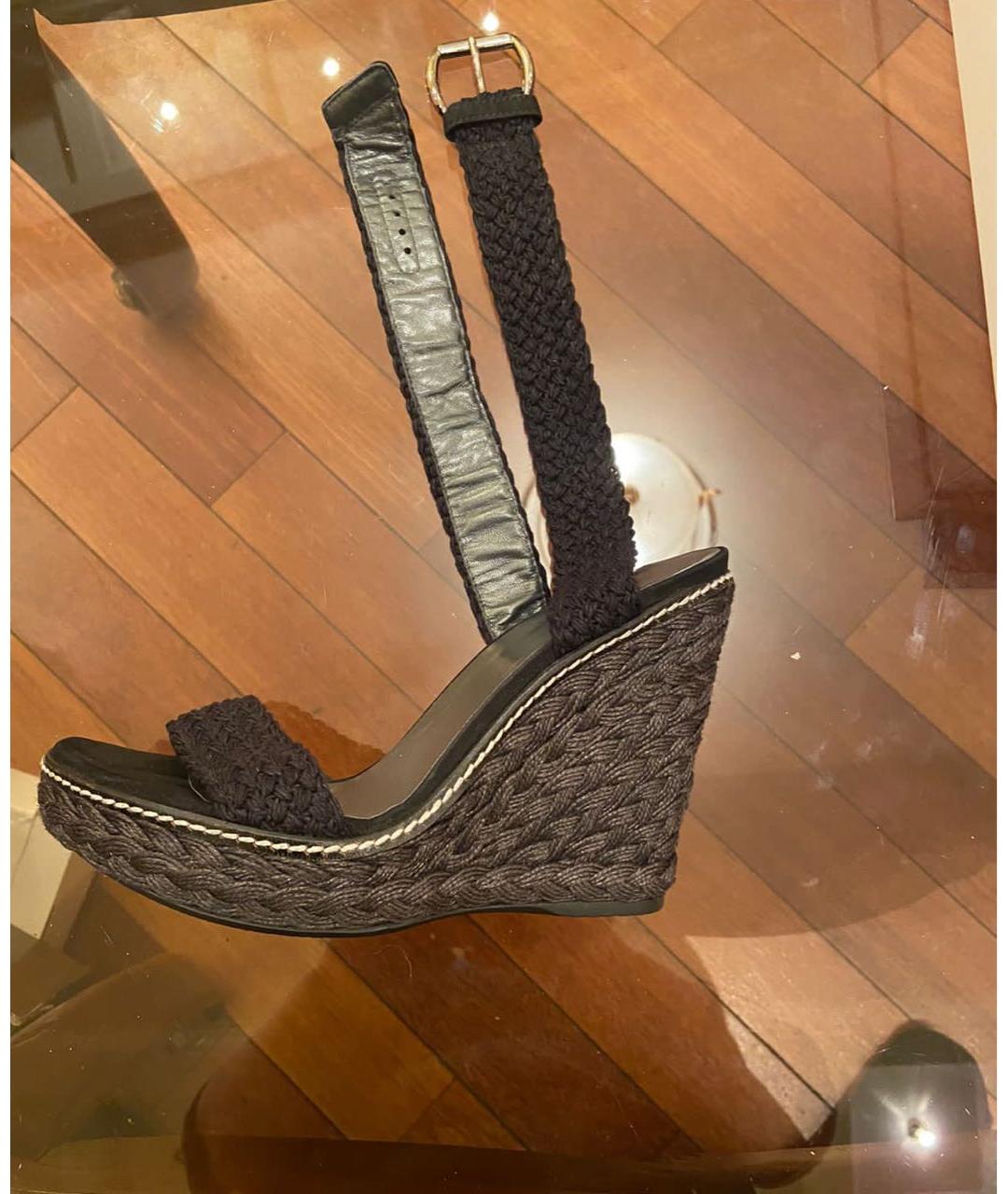 STUART WEITZMAN Черные кожаные босоножки, фото 5