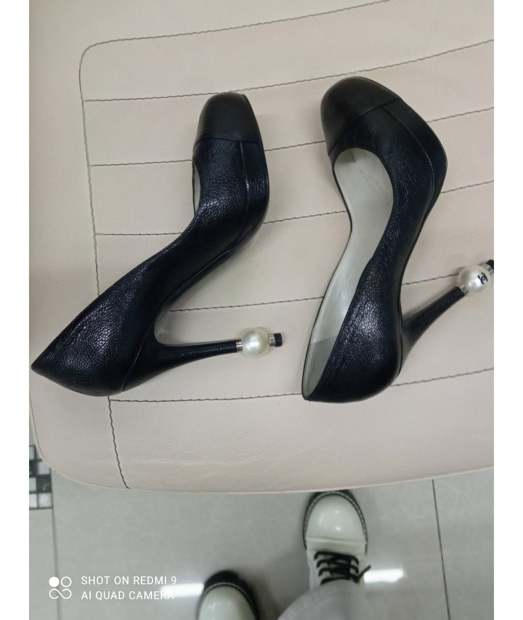CHANEL PRE-OWNED Черные кожаные туфли, фото 3