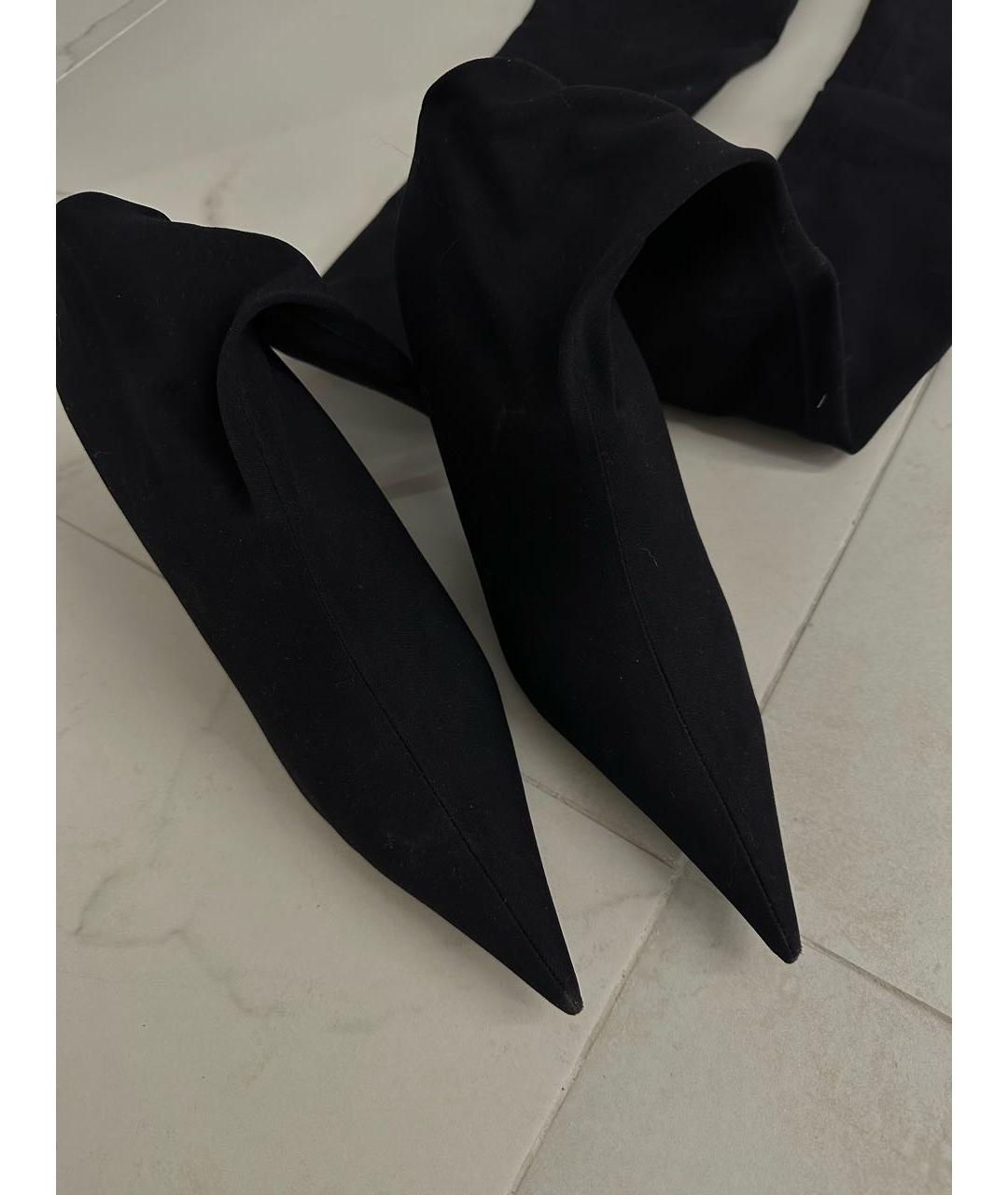 BALENCIAGA Черные текстильные ботфорты, фото 2