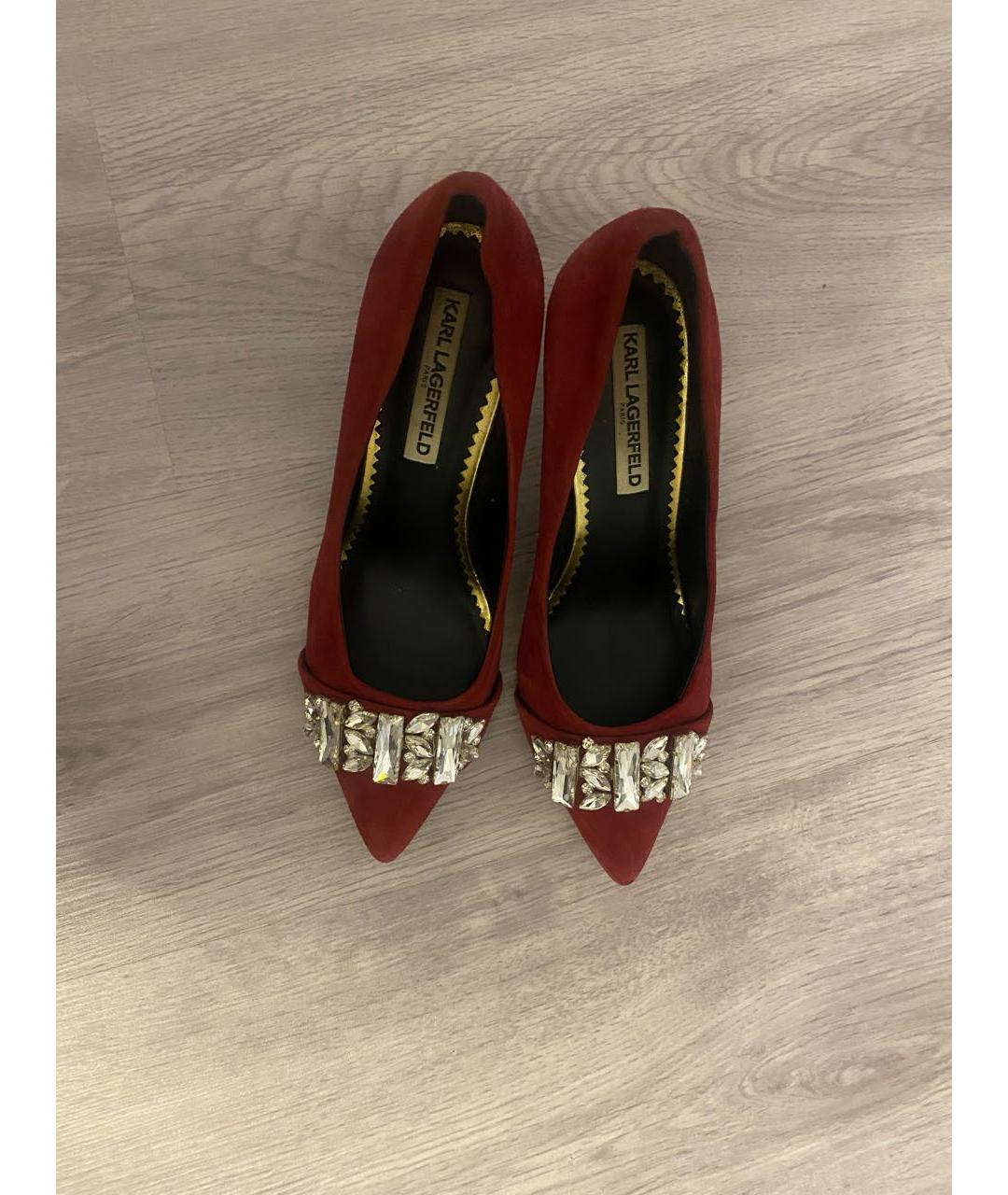 KARL LAGERFELD Красные замшевые туфли, фото 3