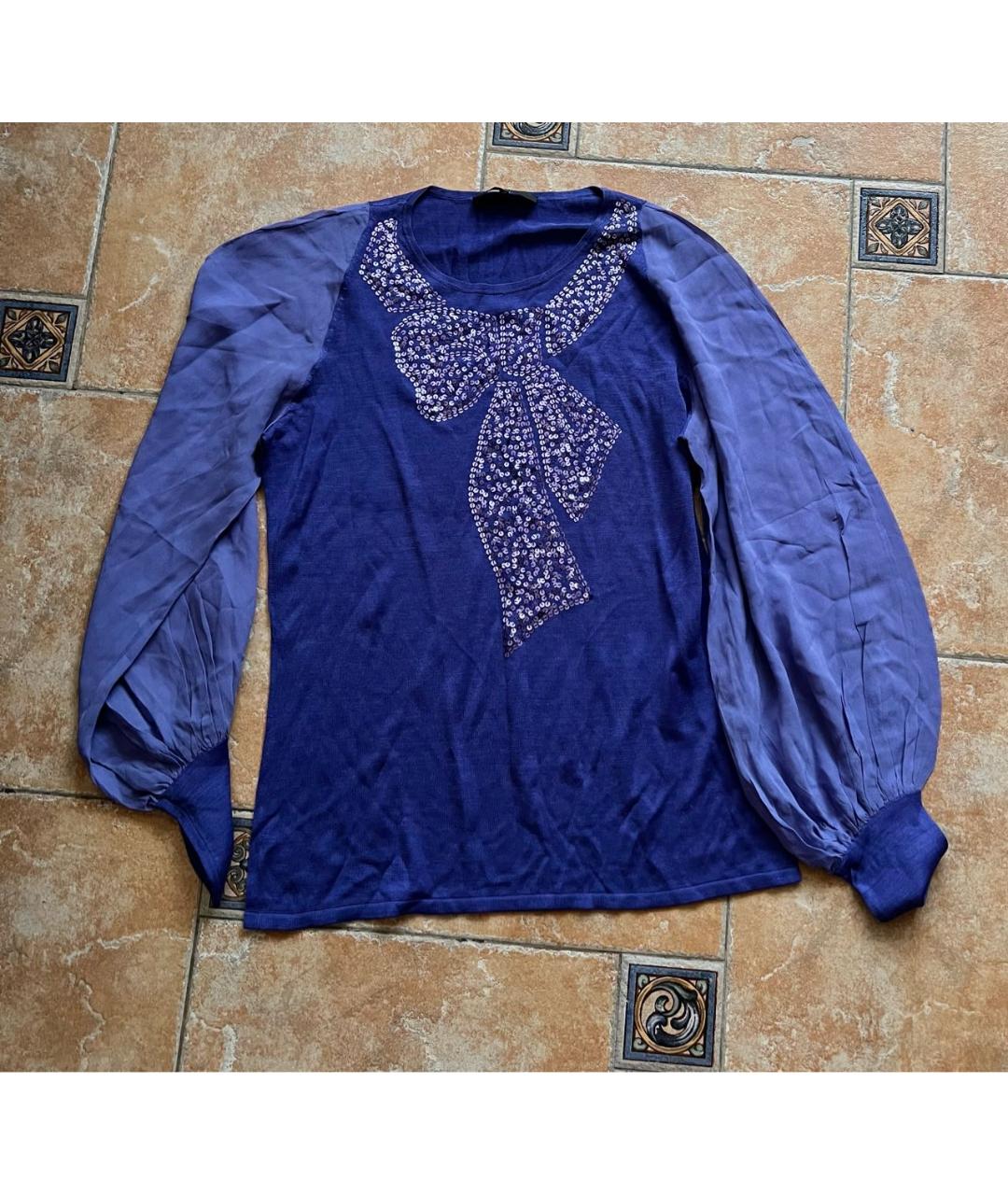 RE VERA Фиолетовый шелковый джемпер / свитер, фото 4