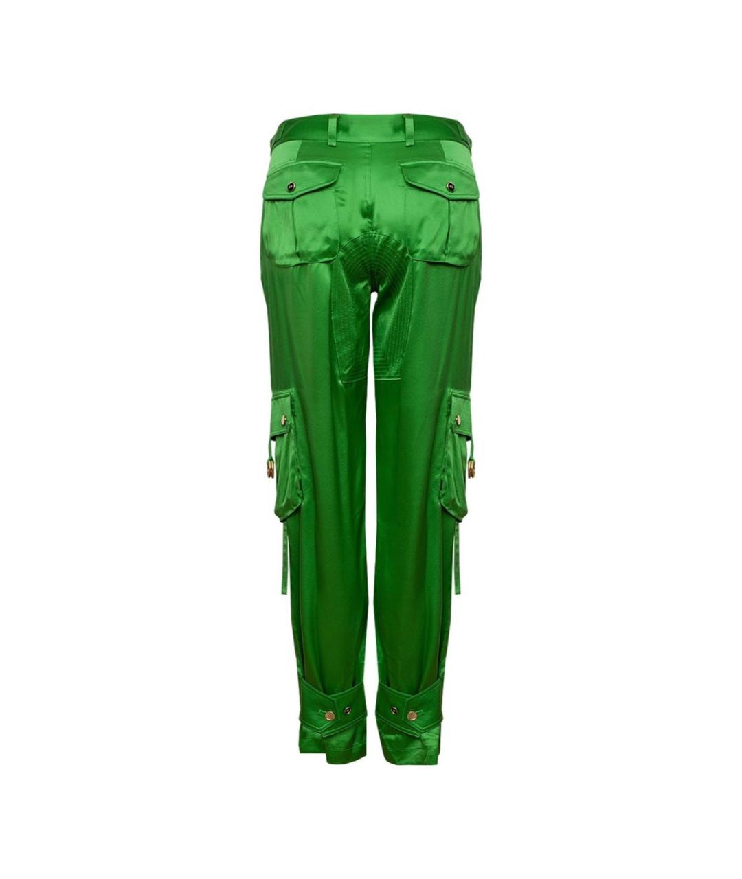 RALPH LAUREN COLLECTION Зеленые шелковые брюки широкие, фото 2