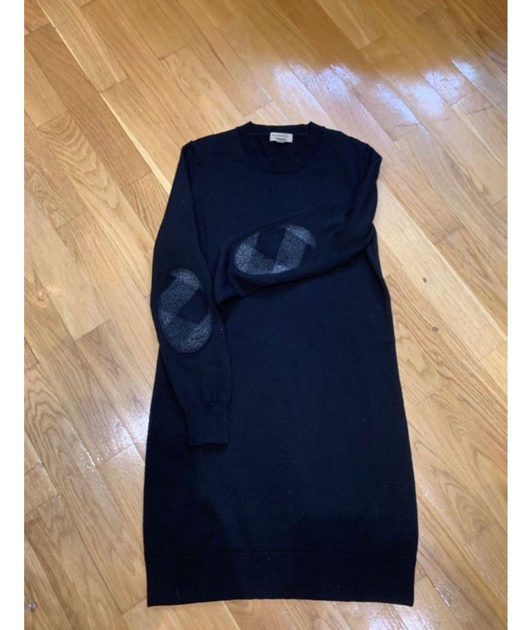 BURBERRY Черное шерстяное повседневное платье, фото 6