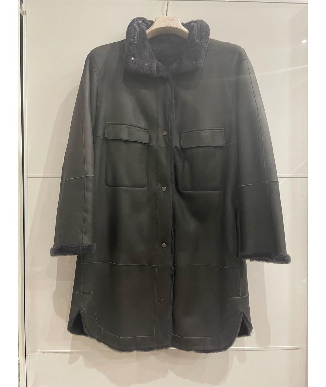 BRUNELLO CUCINELLI Коричневая меховая дубленка, фото 6