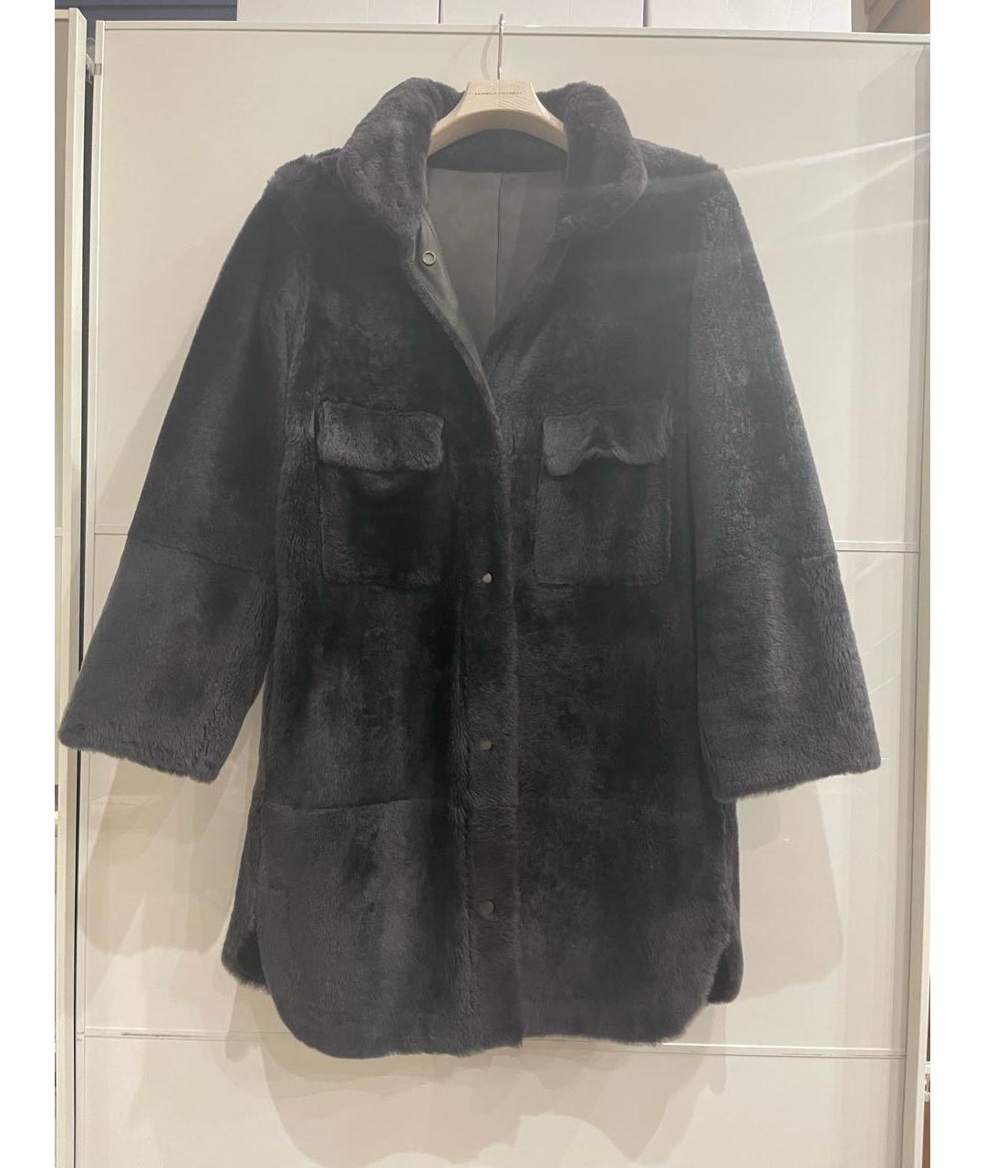 BRUNELLO CUCINELLI Коричневая меховая дубленка, фото 3