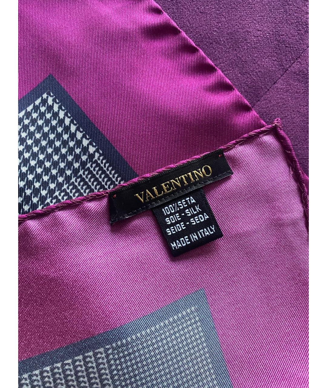 VALENTINO Фуксия шелковый платок, фото 2