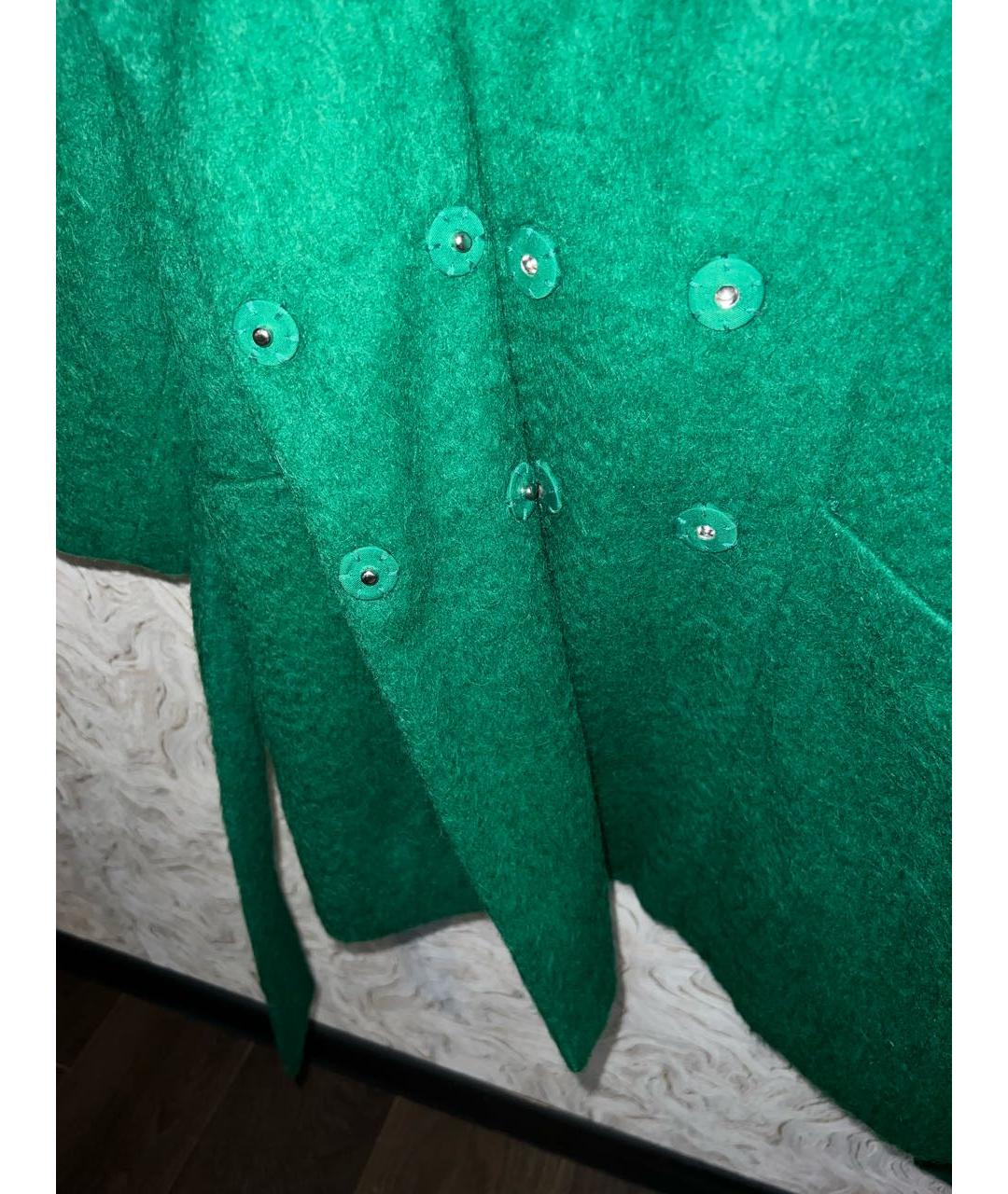 DIANE VON FURSTENBERG Зеленые шерстяное пальто, фото 4