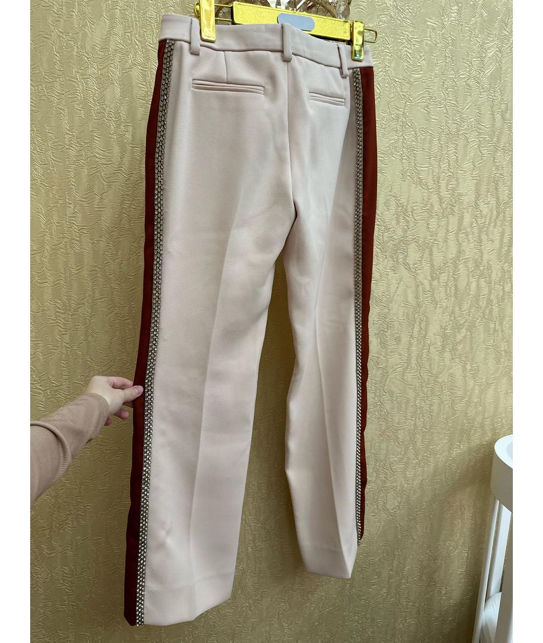 COACH Розовые полиэстеровые прямые брюки, фото 2