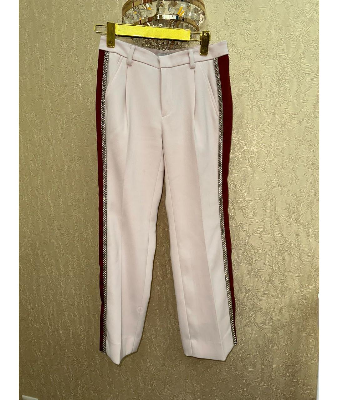 COACH Розовые полиэстеровые прямые брюки, фото 7