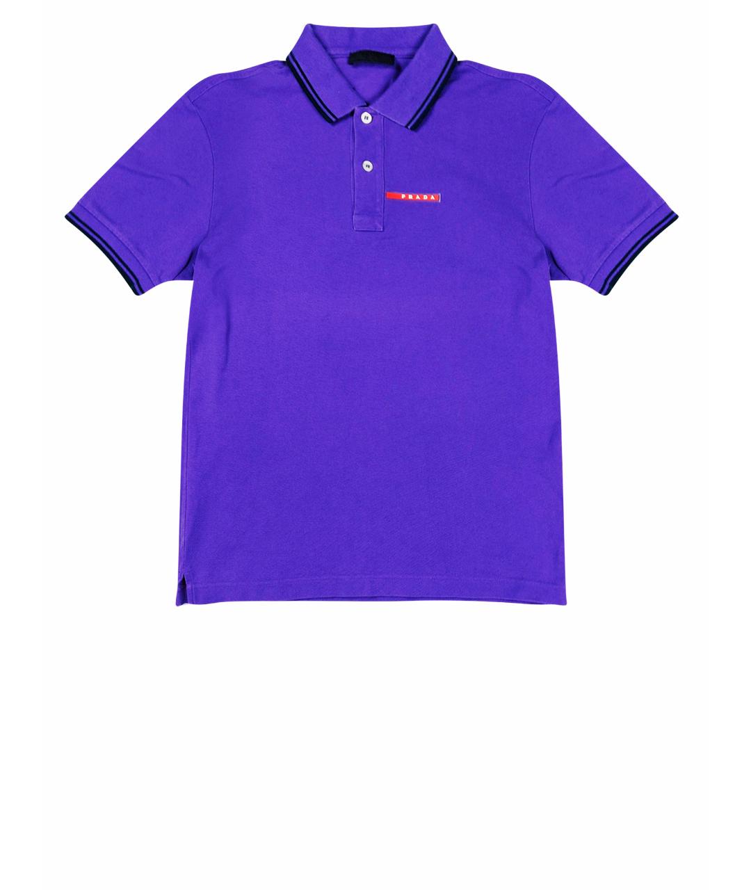 PRADA Фиолетовое хлопковое поло с коротким рукавом, фото 1