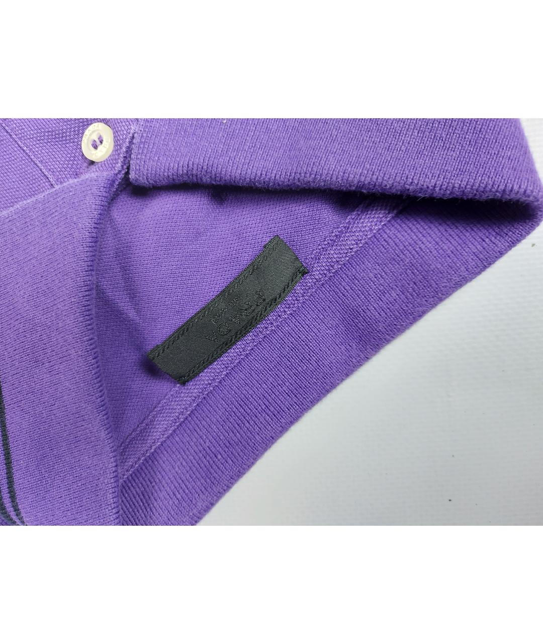 PRADA Фиолетовое хлопковое поло с коротким рукавом, фото 5