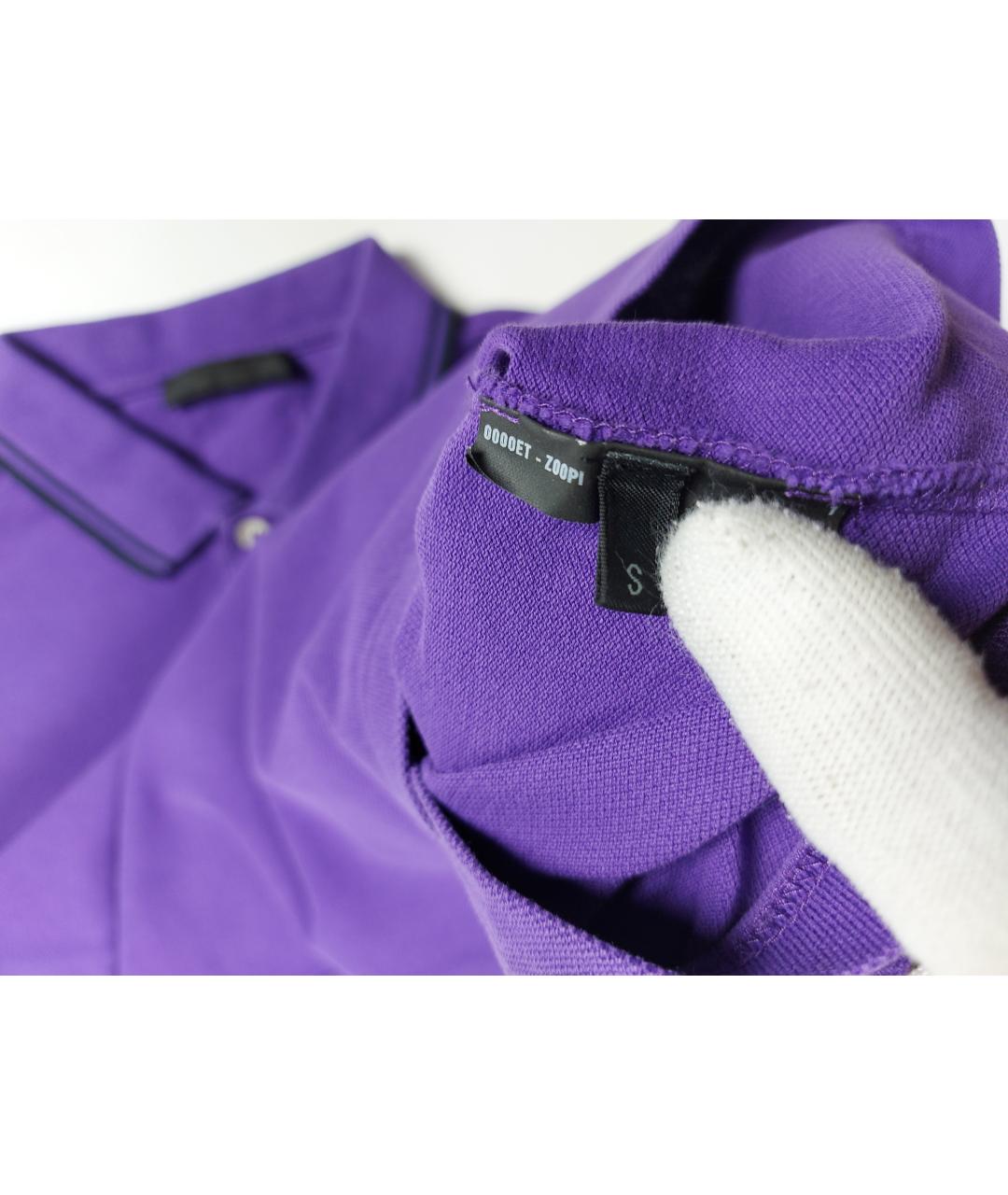 PRADA Фиолетовое хлопковое поло с коротким рукавом, фото 6