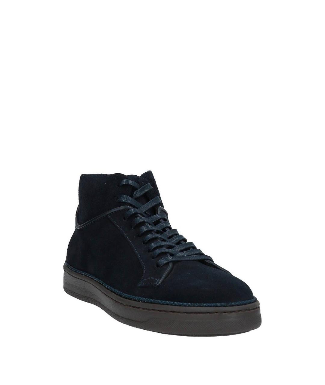 BARRETT Темно-синие замшевые высокие кроссовки / кеды, фото 1