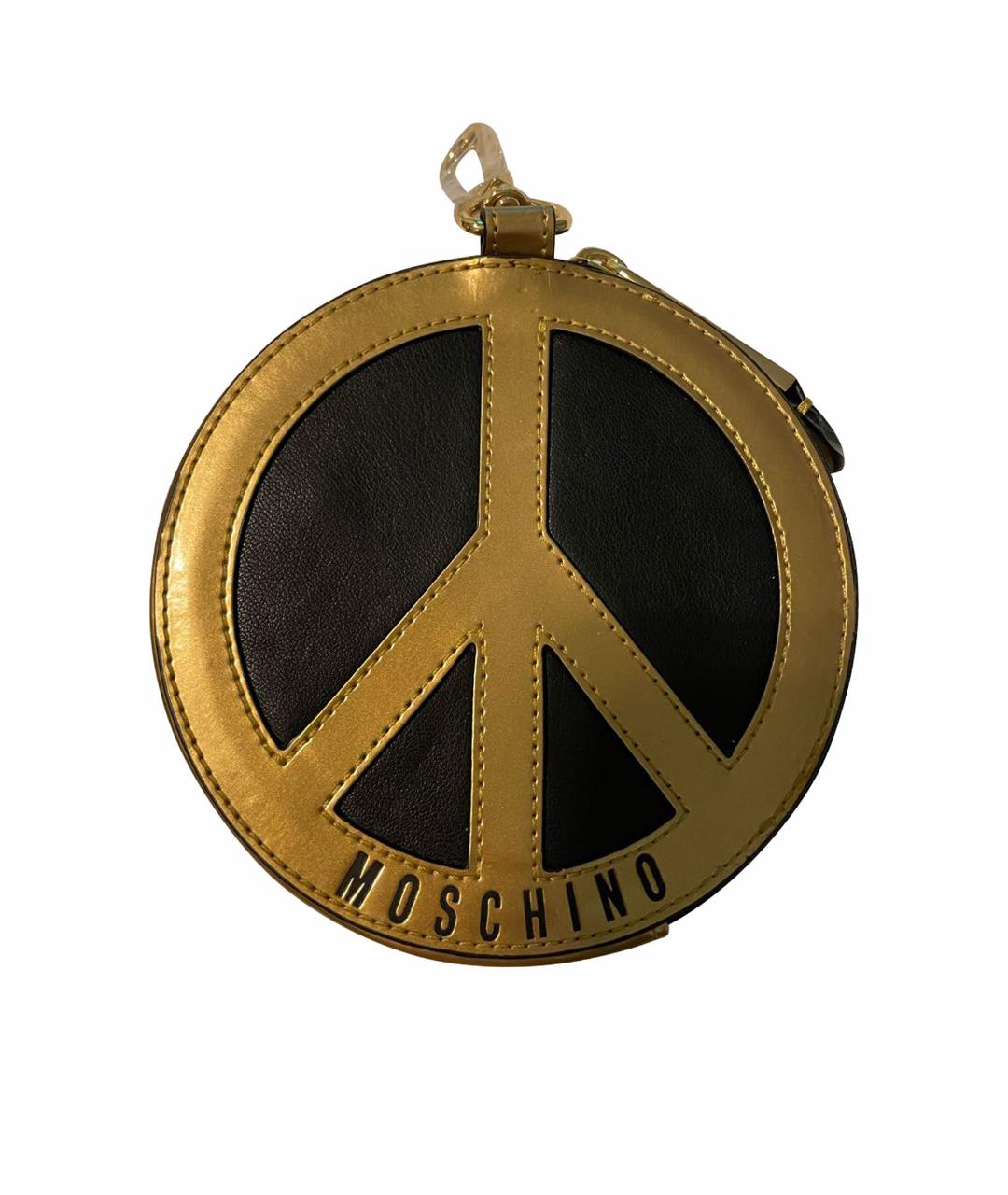 MOSCHINO Золотая поясная сумка из искусственной кожи, фото 1